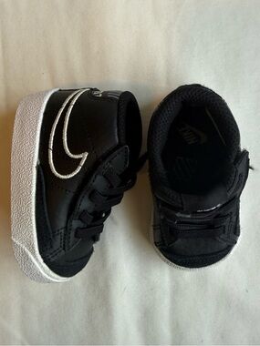 Nike Toddler Black High Top Sneakers with White Swoosh